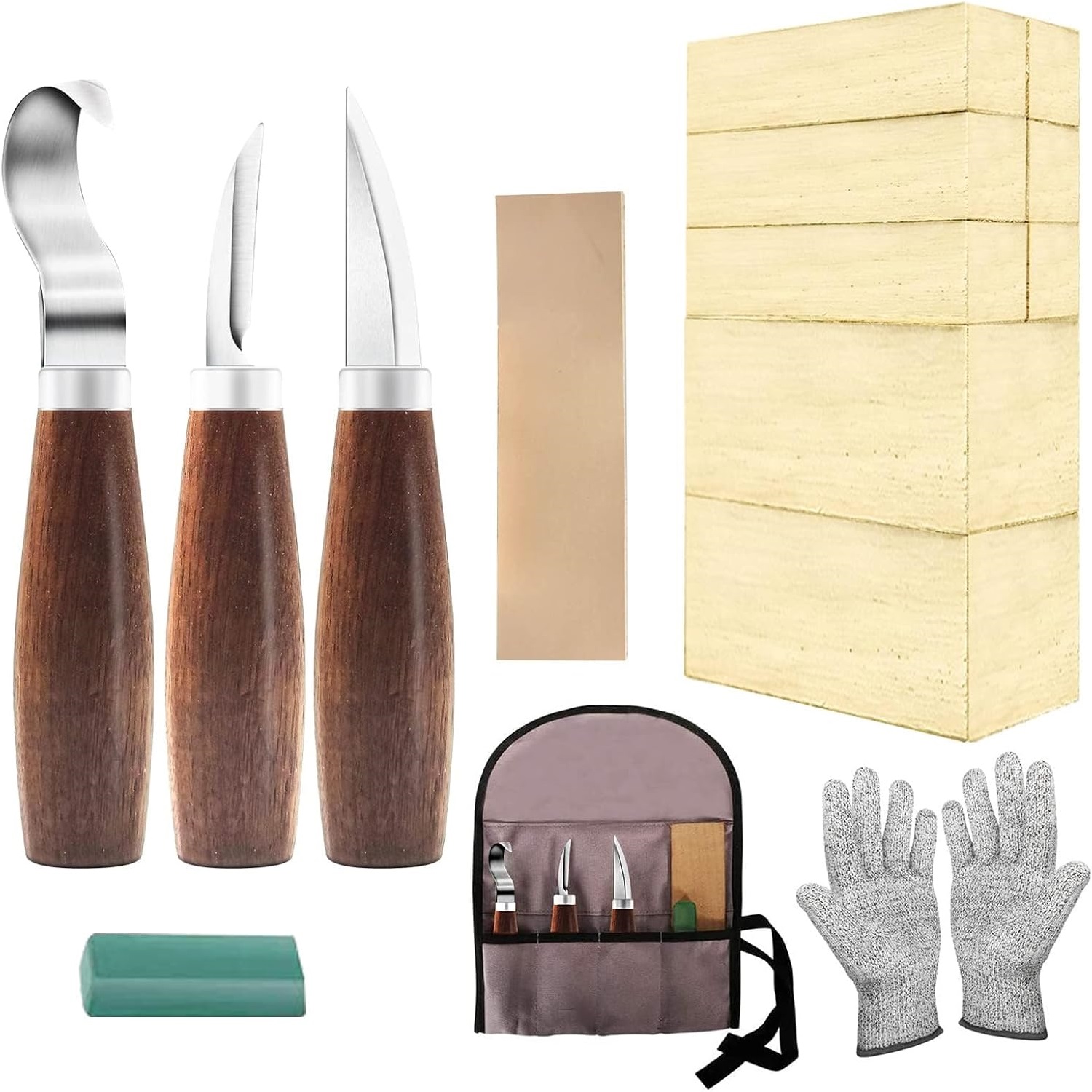 Woodworking Kits For Beginners - Wood Carving Beginner Kit with Basswood