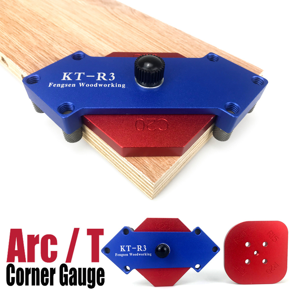 Woodworking Templates - Woodworking arc positioning template, rounded corners,