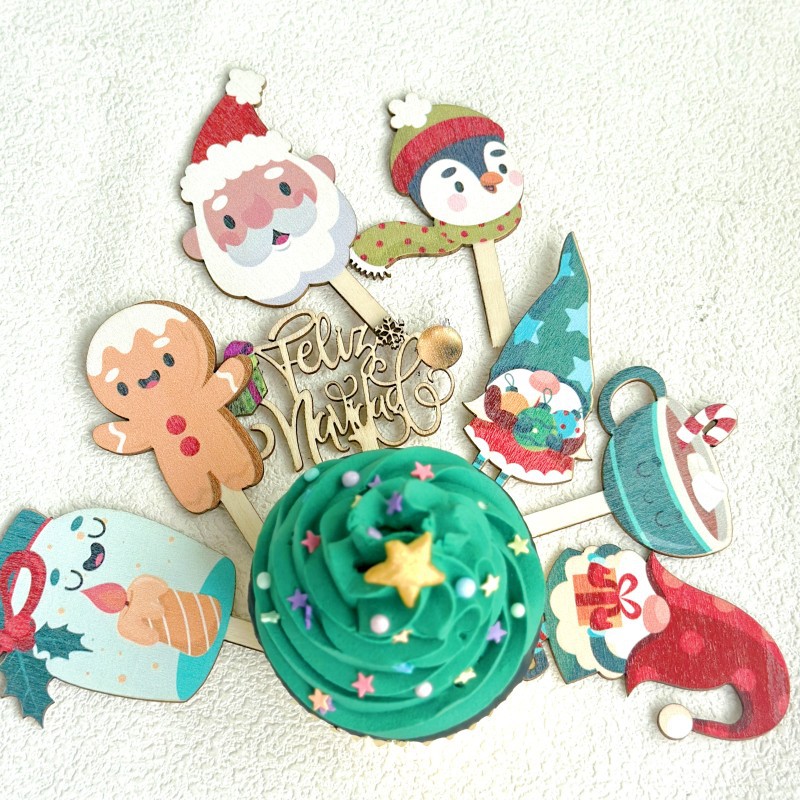 Spanish Festive Printed Wooden - đánh giá và giá Woodworking Xmas Decorations