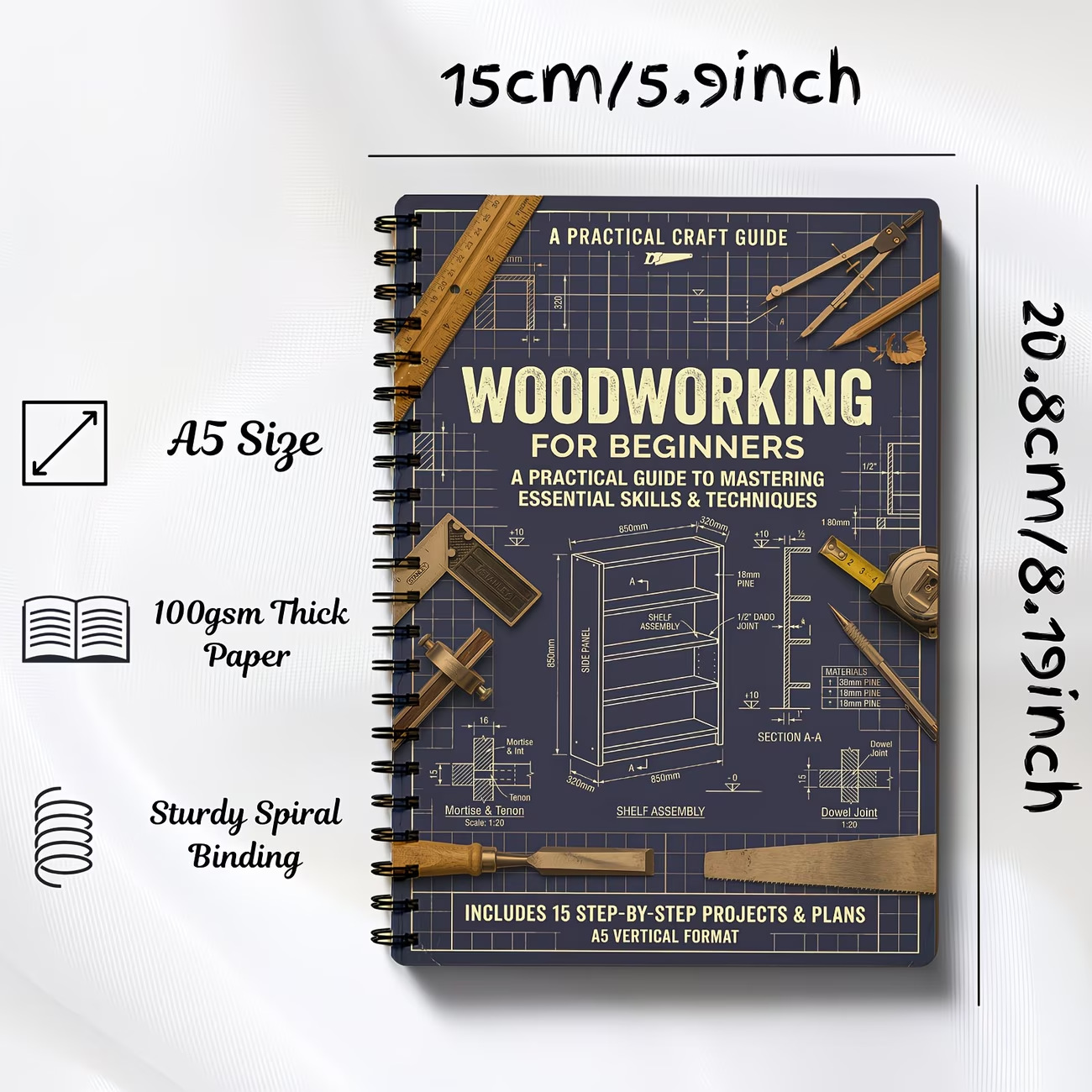 Vintage Sturdy Coil Bound A5 W - đánh giá và giá Woodworking Book