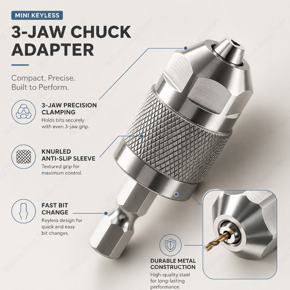 3 Jaw Drill Chuck Adapter with - đánh giá và giá Woodworking Essential Tools